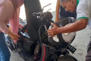 Lakalantas di Telaga Biru, Motor Mengalami Kerusakan Parah