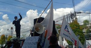 Aksi Damai FSPMI Tuntut Kenaikan UMP di Gorontalo