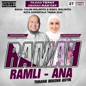 Sah, Ana Supriyana Jadi Pasangan Haji Ramli pada Pilwako Gorontalo