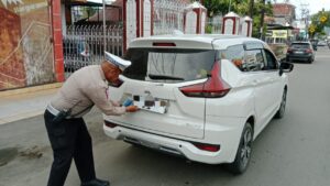 Satlantas Polresta Gorontalo Kota Tertibkan Penggunaan TNKB Tidak Sesuai Spesifikasi