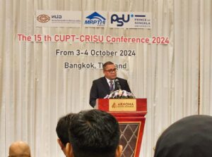 Rektor UNG Jadi Pembicara di Forum Internasional CUPT-CRISU 2024