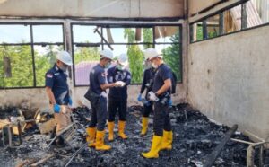 Polri Periksa Titik Kebakaran di Gedung Mapolda Gorontalo