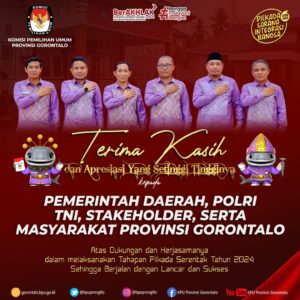 KPU Provinsi Gorontalo Sampaikan Terimakasih Kepada Semua Jajaran Penyelenggara