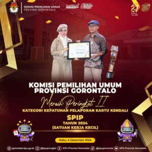 KPU Provinsi Gorontalo Raih Peringkat Terbaik Kedua dalam Anugerah SPIP 2024