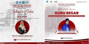 Dua Dosen UNG Raih Gelar Guru Besar dalam Bidang Keilmuan Berbeda