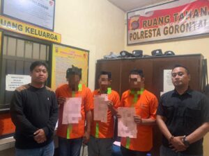 Polres Gorontalo Kota Amankan Tiga Terduga Pelaku Penggelapan Barang Milik Perusahaan Jasa Internet