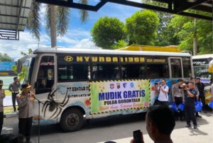 Polda Gorontalo Fasilitasi Mudik Gratis, Ratusan Warga Berangkat ke Dua Provinsi