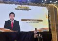 Ketua Umum BPD HIPMI Gorontalo Rusli Anwar Achmad saat memberikan sambutan