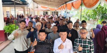 Anggota DPD RI sekaligus Anggota MPR RI, H. Jasin U Dilo, saat menggelar sosialisasi empat pilar MPR RI di Dulalowo Kota Gorontalo, Senin (22/6/2026).