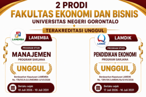 Dua Prodi FEB UNG Raih Akreditasi Unggul, Berlaku Lima Tahun