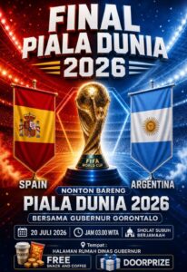 Gubernur Gorontalo Kembali Gelar Nobar Piala Dunia 2026, Siapkan Doorprize